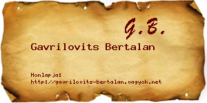 Gavrilovits Bertalan névjegykártya